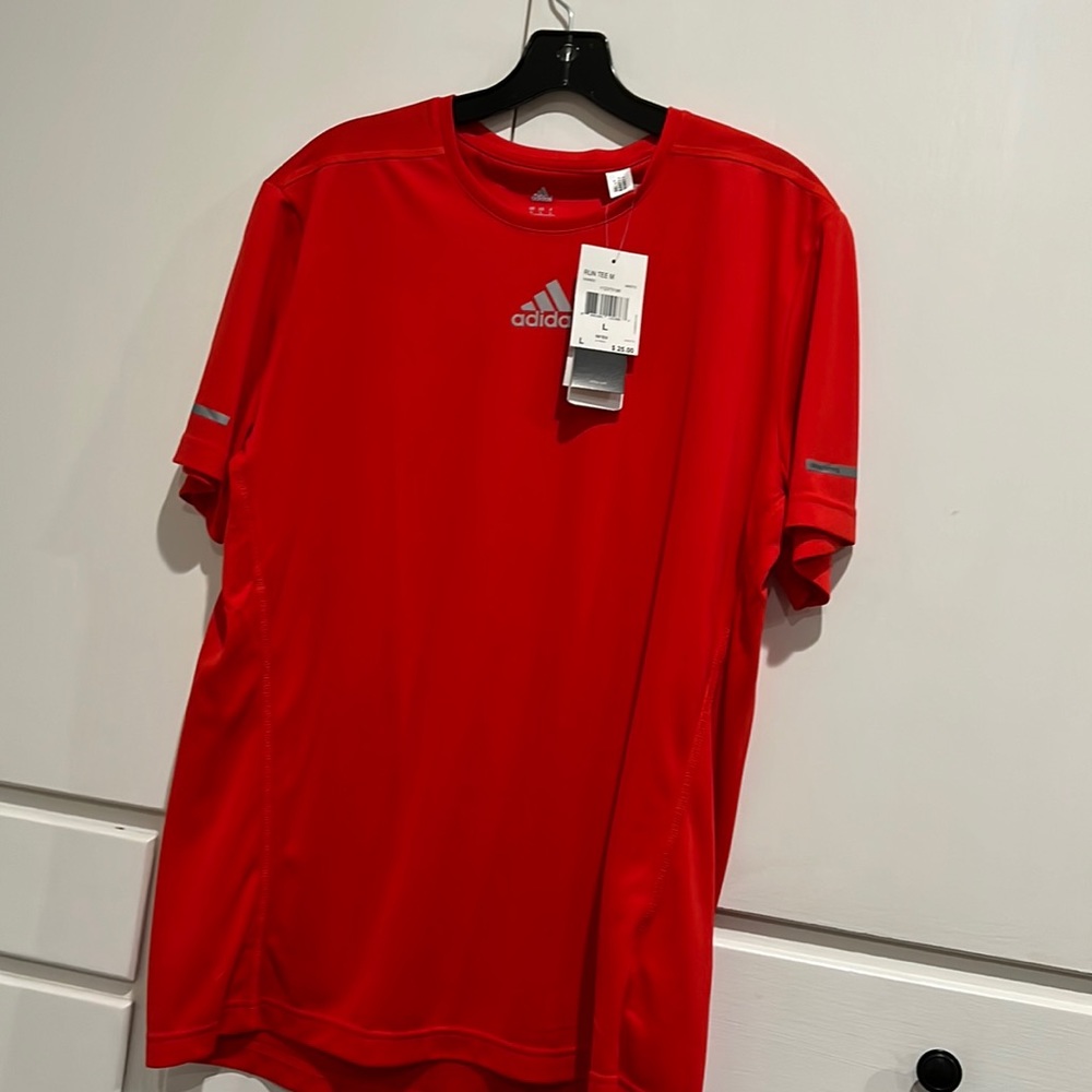 Adidas mens red running shirt